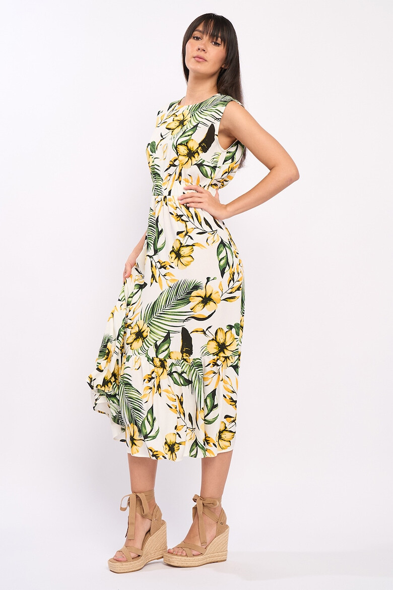 KVL by KENVELO Rochie midi cu model tropical - Pled.ro