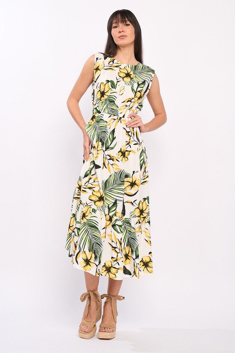 KVL by KENVELO Rochie midi cu model tropical - Pled.ro