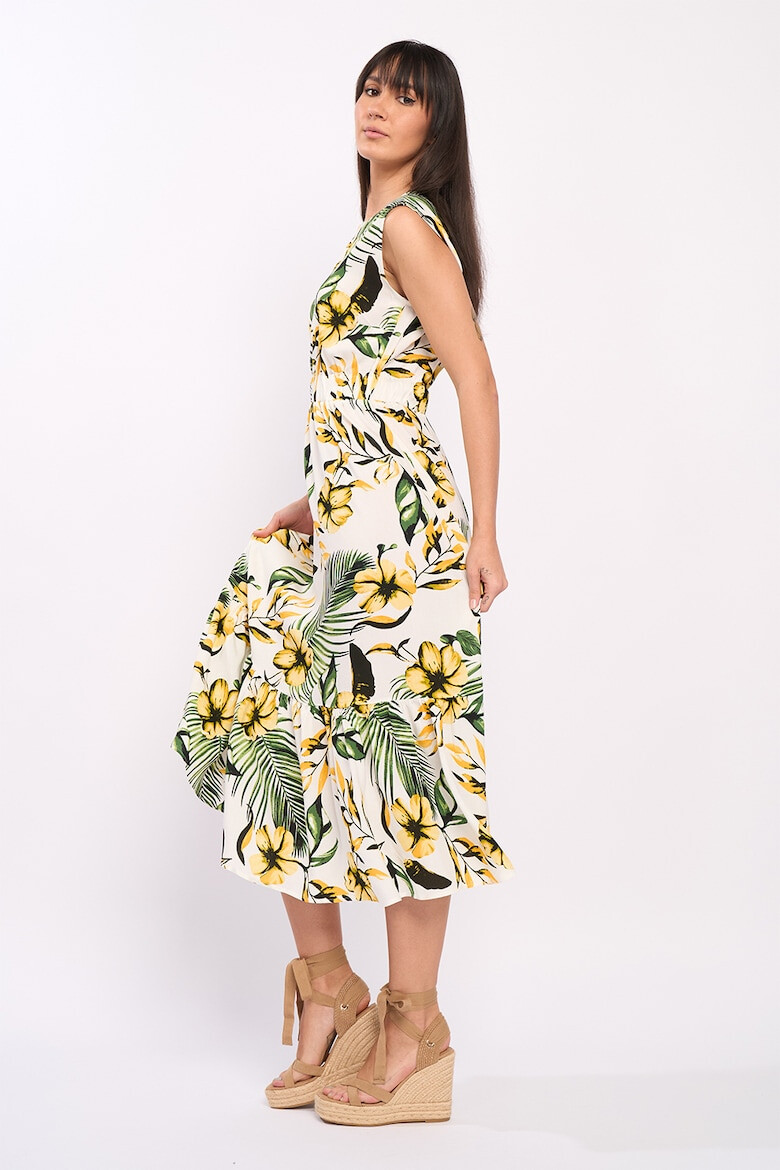 KVL by KENVELO Rochie midi cu model tropical - Pled.ro