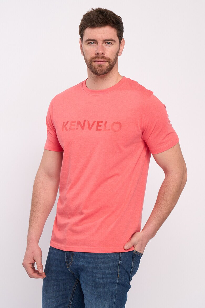 KVL by KENVELO Tricou cu decolteu la baza gatului si imprimeu logo - Pled.ro