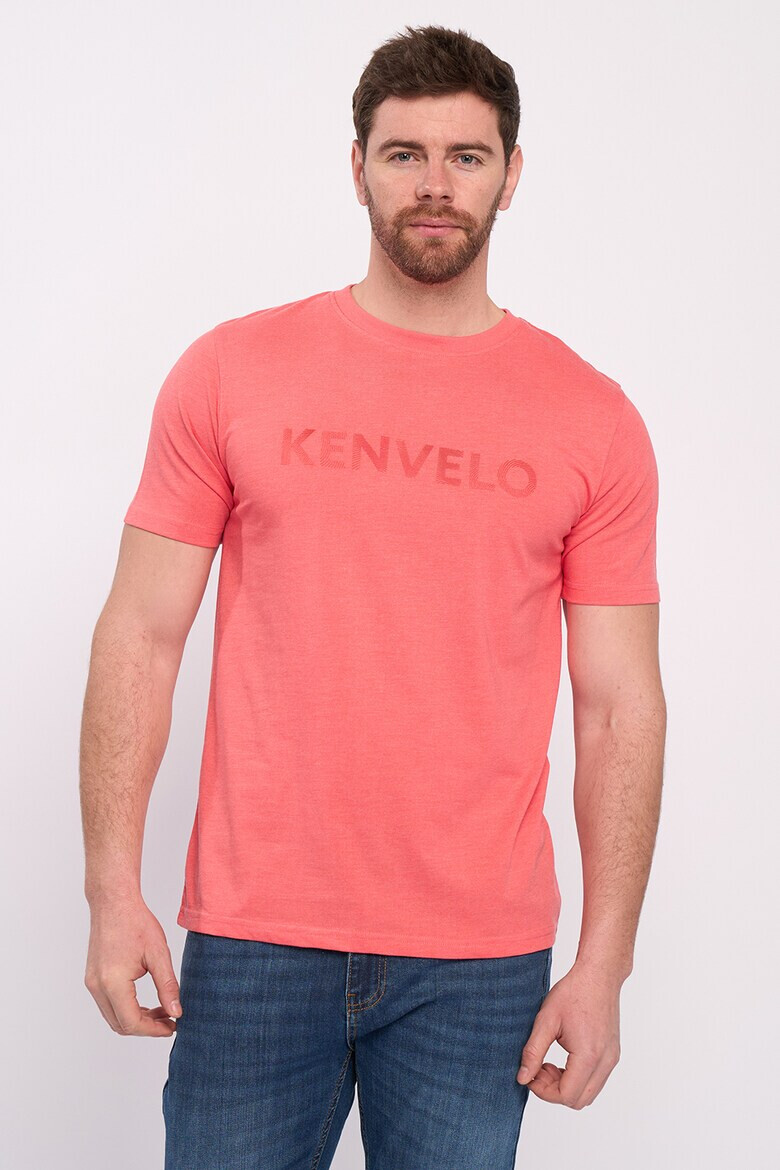 KVL by KENVELO Tricou cu decolteu la baza gatului si imprimeu logo - Pled.ro