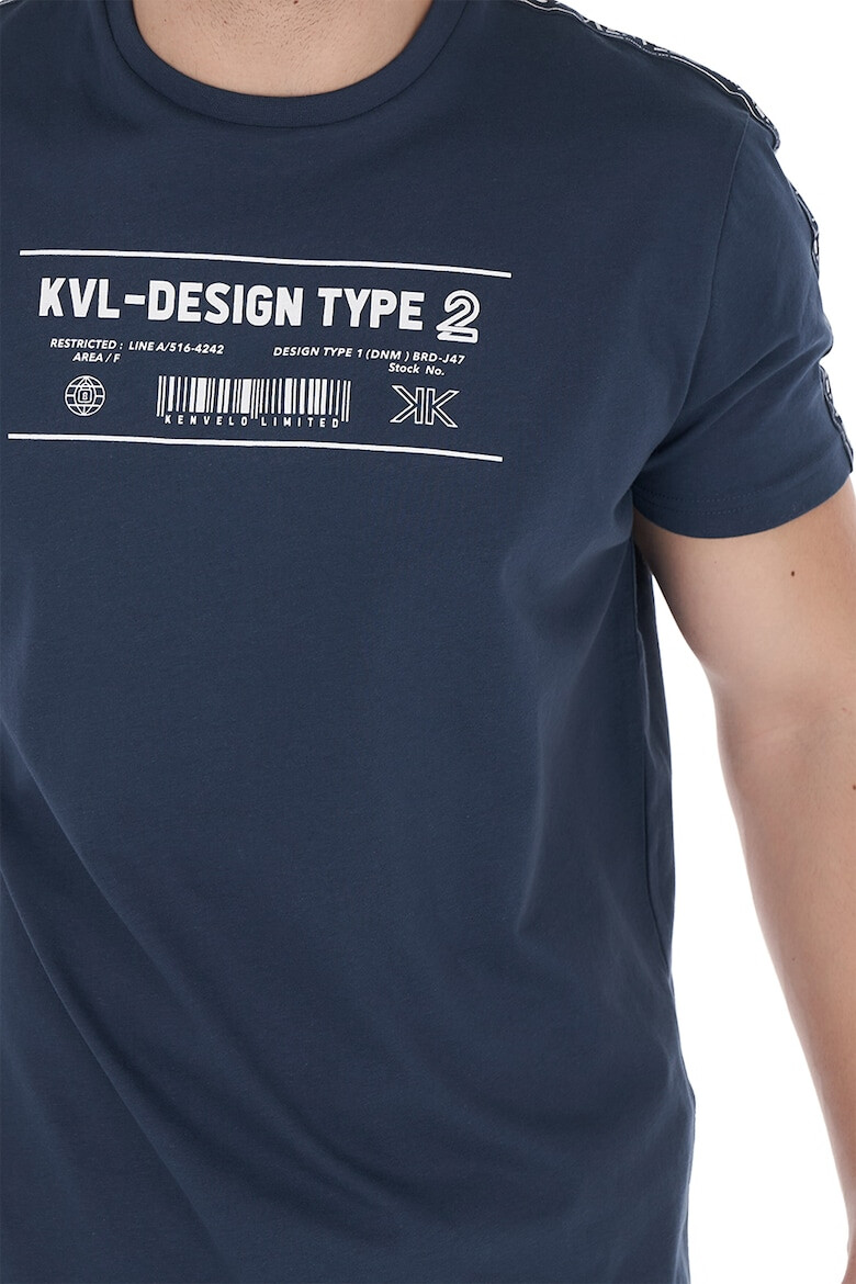 KVL by KENVELO Tricou cu decolteu rotund si imprimeu text - Pled.ro