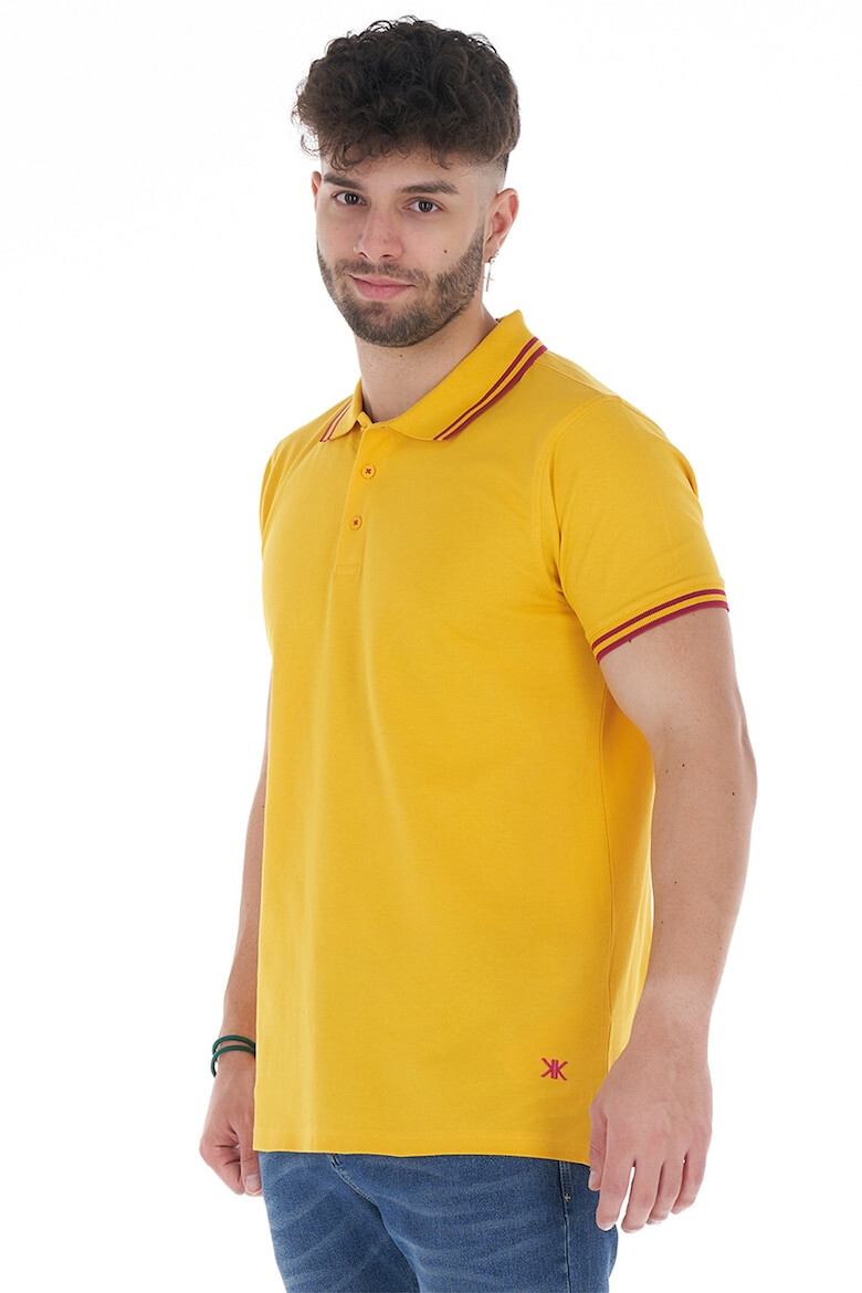 KVL by KENVELO Tricou polo din pique cu accente in dungi - Pled.ro