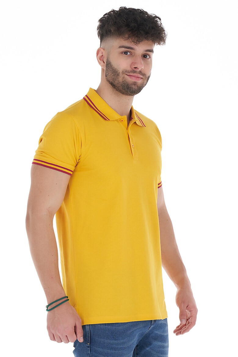 KVL by KENVELO Tricou polo din pique cu accente in dungi - Pled.ro