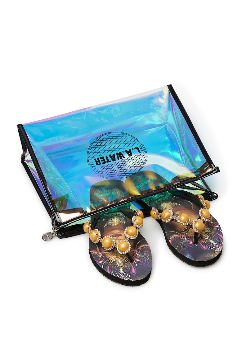 L.A. Water Papuci flip-flop cu model si strasuri - Pled.ro