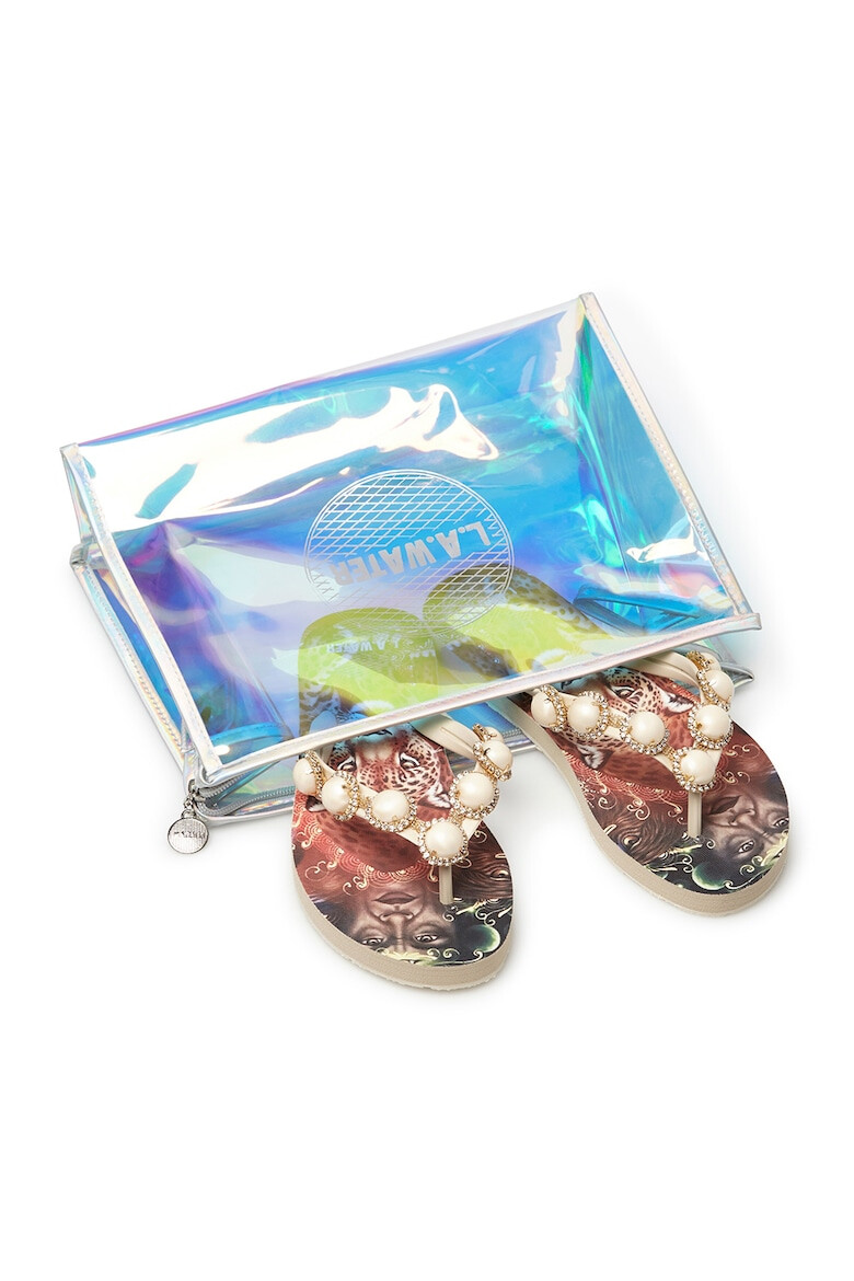 L.A. Water Papuci flip-flop cu model si strasuri - Pled.ro