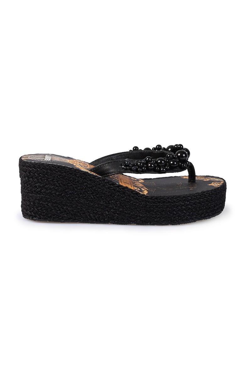 L.A. Water Papuci flip-flop wedge cu margele - Pled.ro