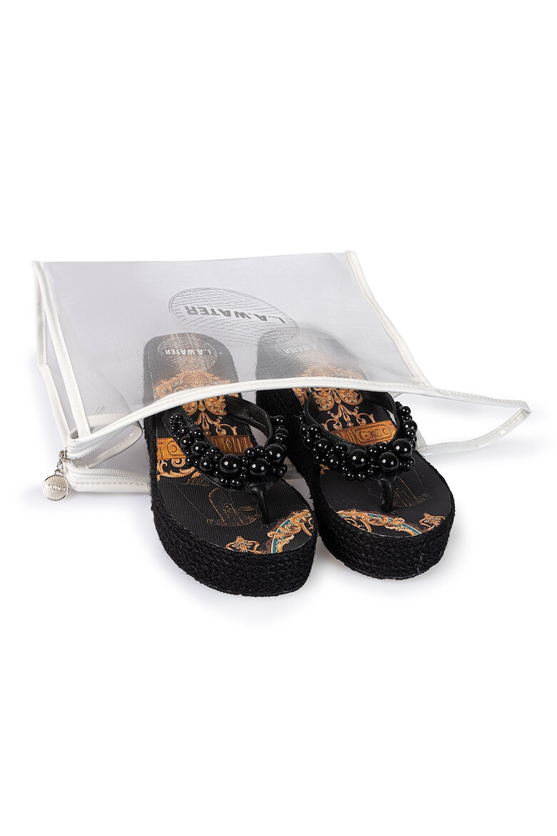 L.A. Water Papuci flip-flop wedge cu margele - Pled.ro