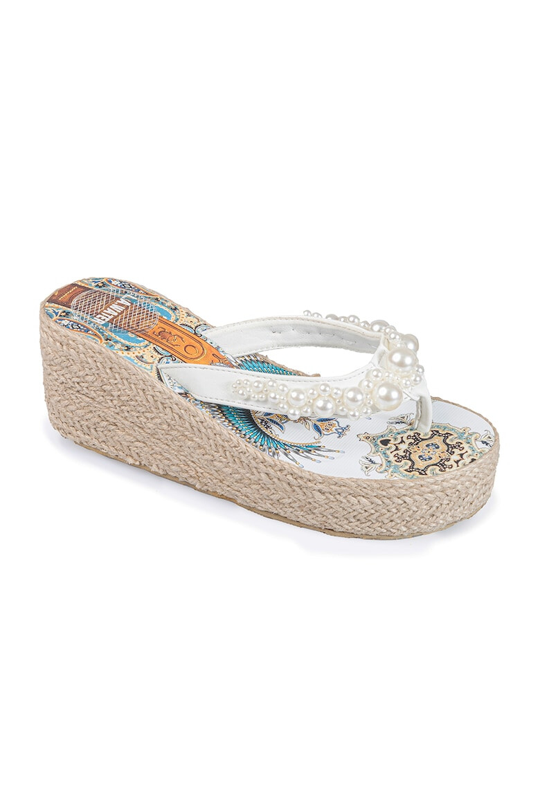 L.A. Water Papuci flip flop wedge cu margele - Pled.ro