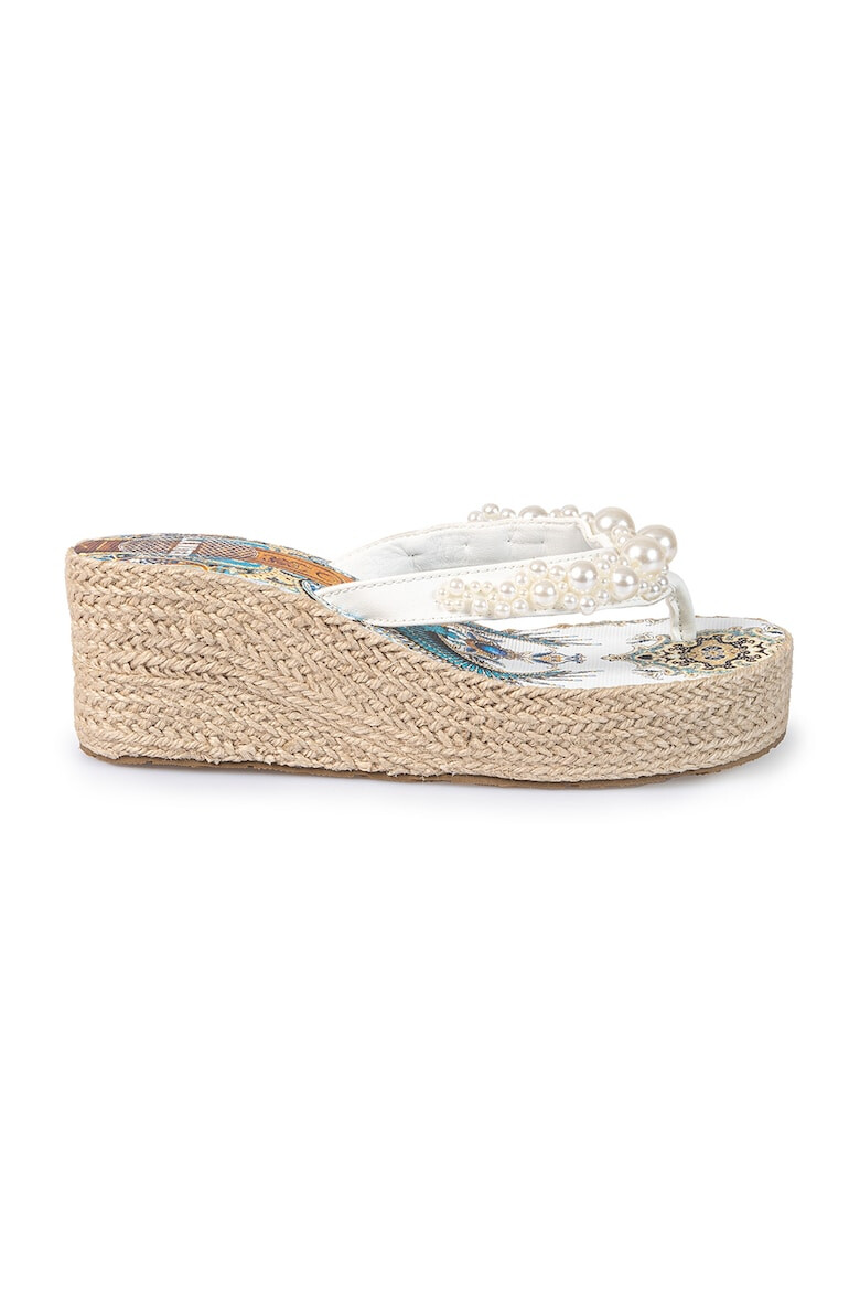 L.A. Water Papuci flip flop wedge cu margele - Pled.ro