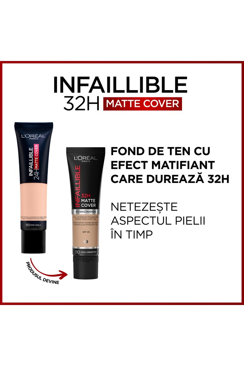 L'Oreal Paris Fond de ten mat Infaillible 24H Matte Cover 30 ml - Pled.ro