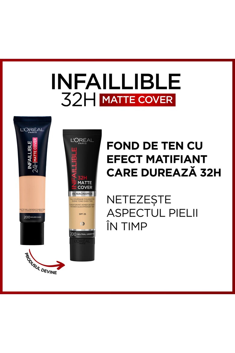 L'Oreal Paris Fond de ten mat Infaillible 24H Matte Cover 30 ml - Pled.ro