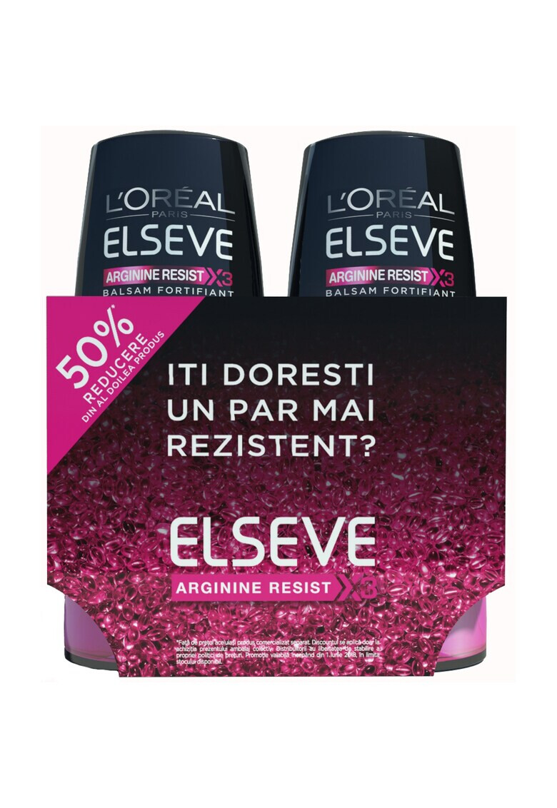 L'Oreal Paris Pachet promo: 2 x Balsam Elseve Arginine Resist x3 pentru par fragil cu tendinta de cadere ml - Pled.ro