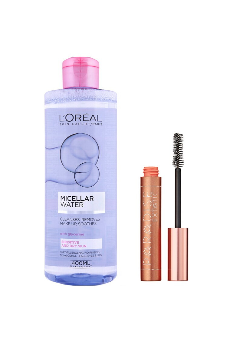 L'Oreal Paris Set : Apa micelara Skin Expert pentru ten sensibil si uscat 400 ml + Mascara Paradise Extatic Black 6.4 ml - Pled.ro