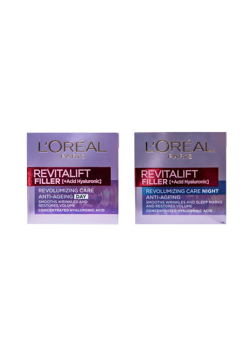 L'Oreal Paris Set ingrijire ten Revitalift Filler: Crema antirid de zi 50 ml + Crema antirid de noapte 50 ml - Pled.ro