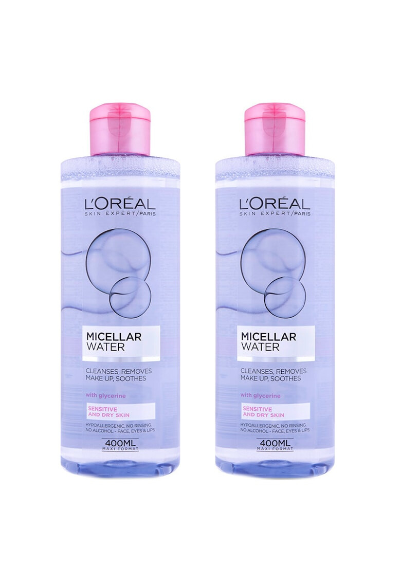 L'Oreal Paris Set Skin Expert: 2x Apa micelara pentru ten sensibil si uscat 400 ml - Pled.ro