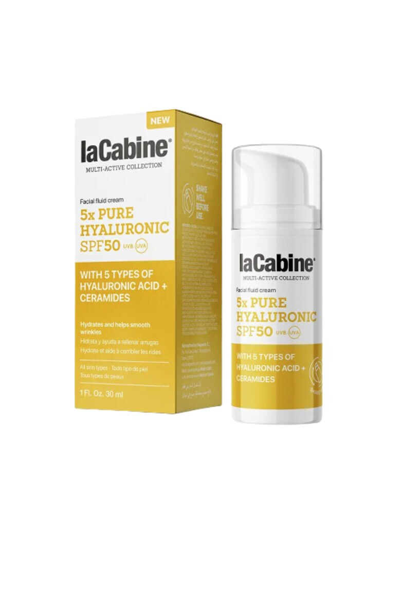 LA CABINE Crema faciala imbogatita cu 5 tipuri de acid hyaluronic si ceramide Spf50 5X Pure Hyaluronic Femei 30 ml - Pled.ro