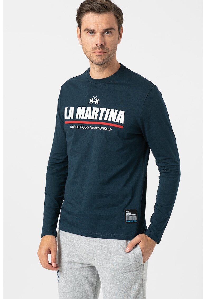 LA MARTINA Bluza sport cu decolteu la baza gatului si logo - Pled.ro