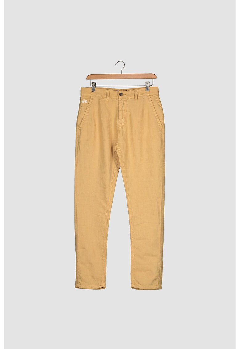 LA MARTINA Pantaloni slim fit chino din amestec de in - Pled.ro