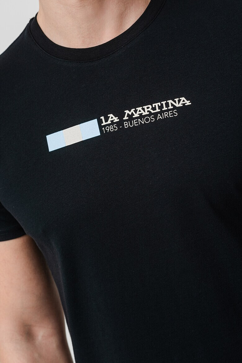 LA MARTINA Tricou cu decolteu la baza gatului si logo - Pled.ro