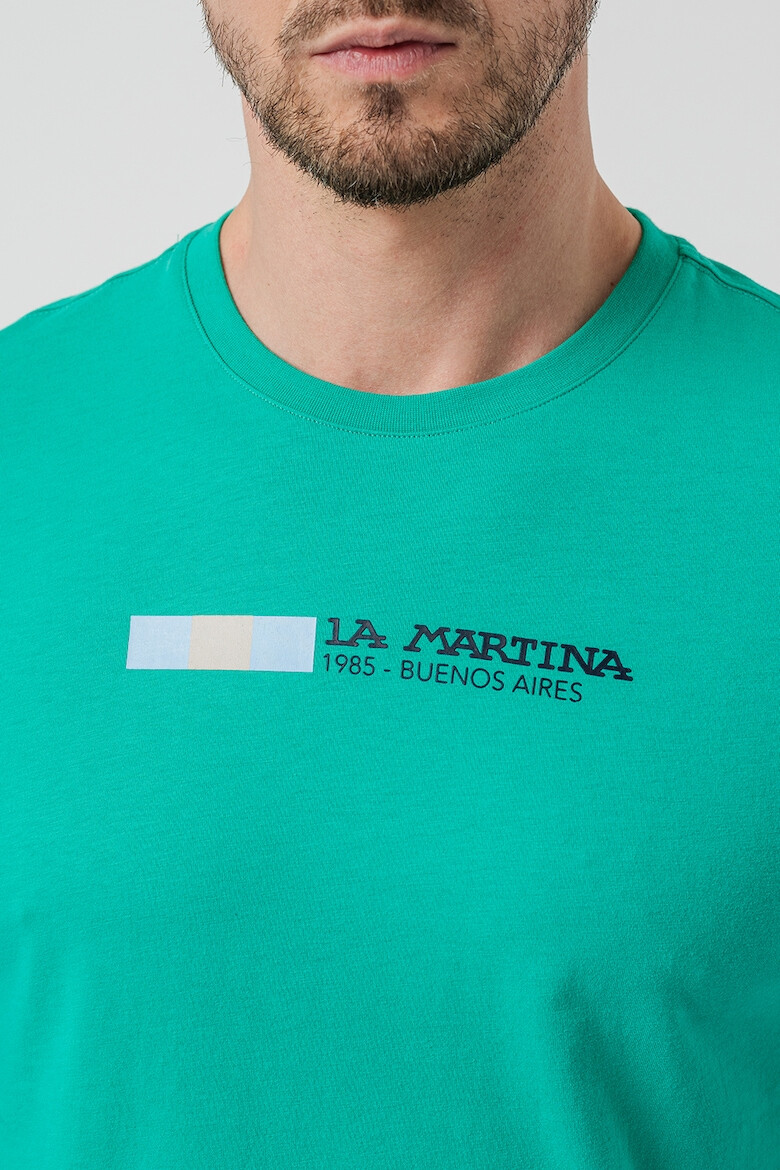 LA MARTINA Tricou cu decolteu la baza gatului si logo - Pled.ro