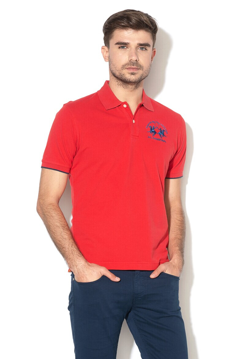 LA MARTINA Tricou polo din material pique cu broderie logo - Pled.ro