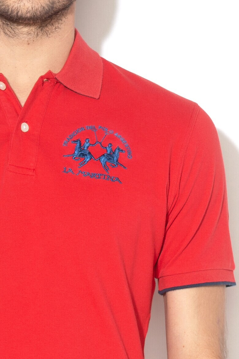 LA MARTINA Tricou polo din material pique cu broderie logo - Pled.ro