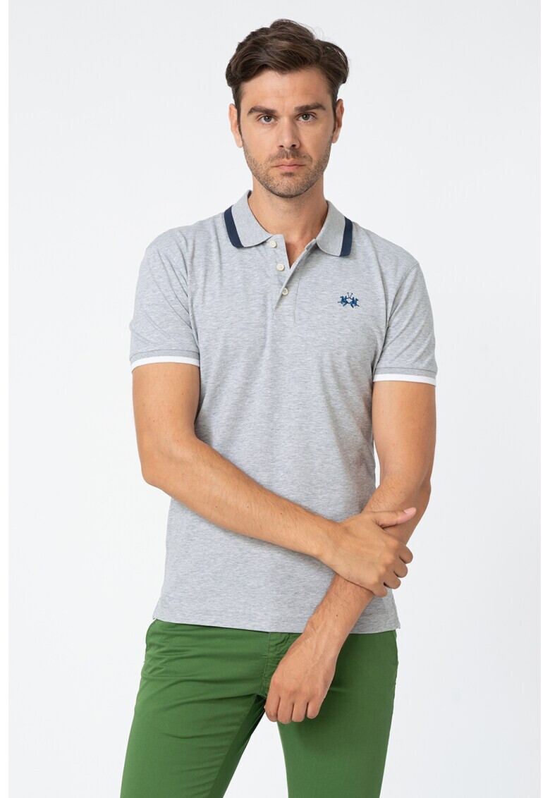 LA MARTINA Tricou polo slim fit cu detalii contrastante - Pled.ro