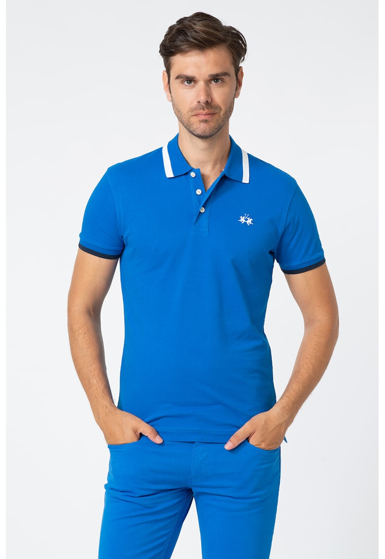 LA MARTINA Tricou polo slim fit cu detalii contrastante - Pled.ro