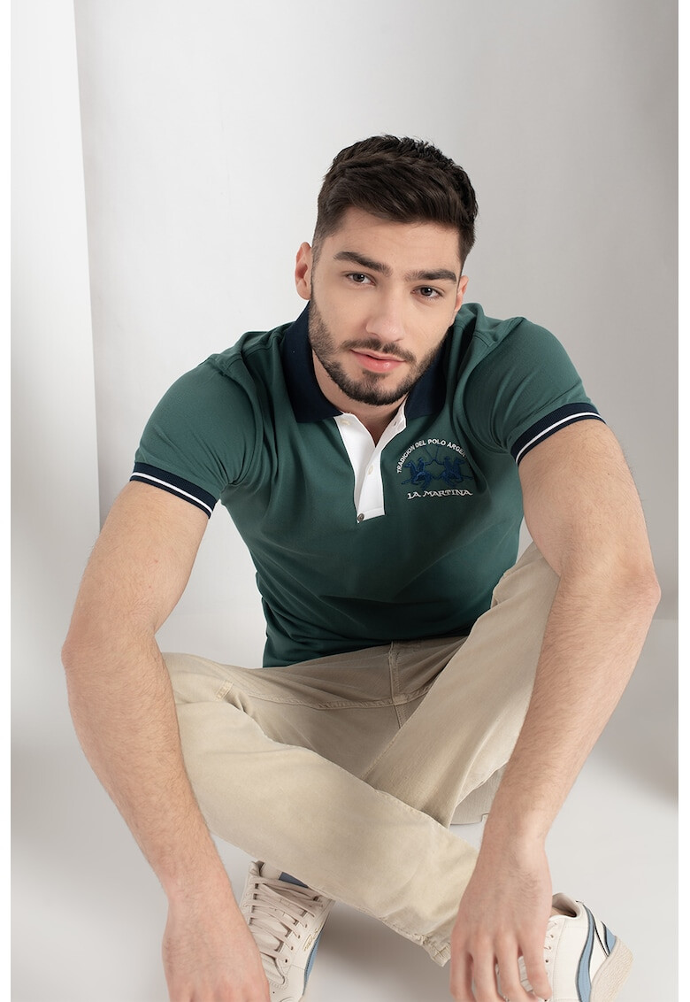 LA MARTINA Tricou polo slim fit din material pique - Pled.ro