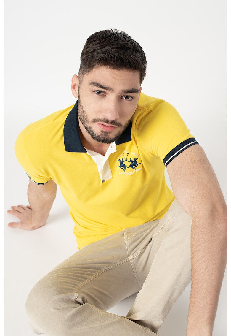 LA MARTINA Tricou polo slim fit din material pique - Pled.ro