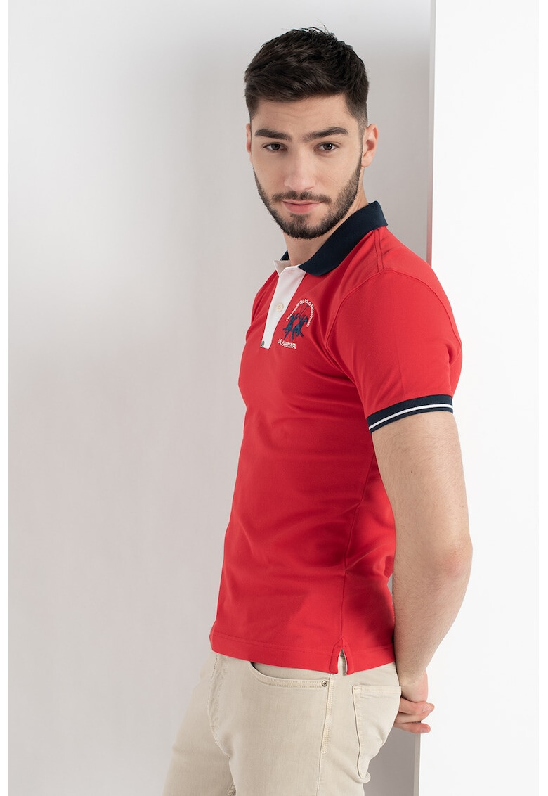 LA MARTINA Tricou polo slim fit din material pique - Pled.ro