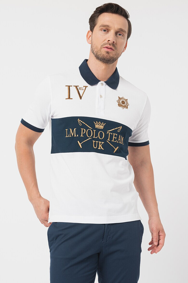 LA MARTINA Tricou polo supradimensionat din pique Vince - Pled.ro