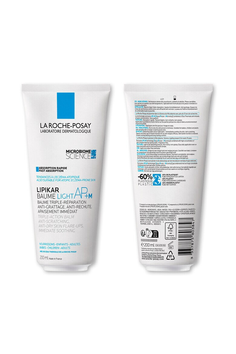 La Roche-Posay Balsam cu absorbtie rapida La Roche Posay Lipikar Light AP+M cu tripla actiune impotriva puseurilor de uscaciune a pielii 200ml - Pled.ro