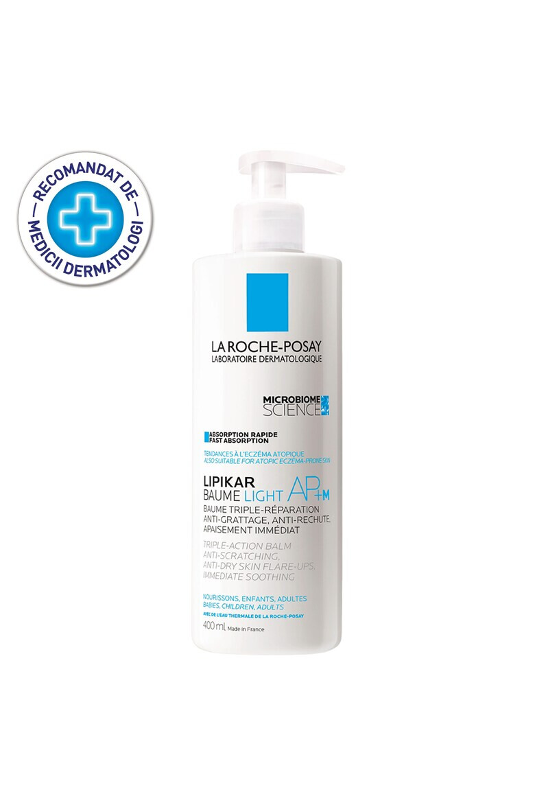 La Roche-Posay Balsam cu absorbtie rapida La Roche Posay Lipikar Light AP+M cu tripla actiune impotriva puseurilor de uscaciune a pielii 400ml - Pled.ro