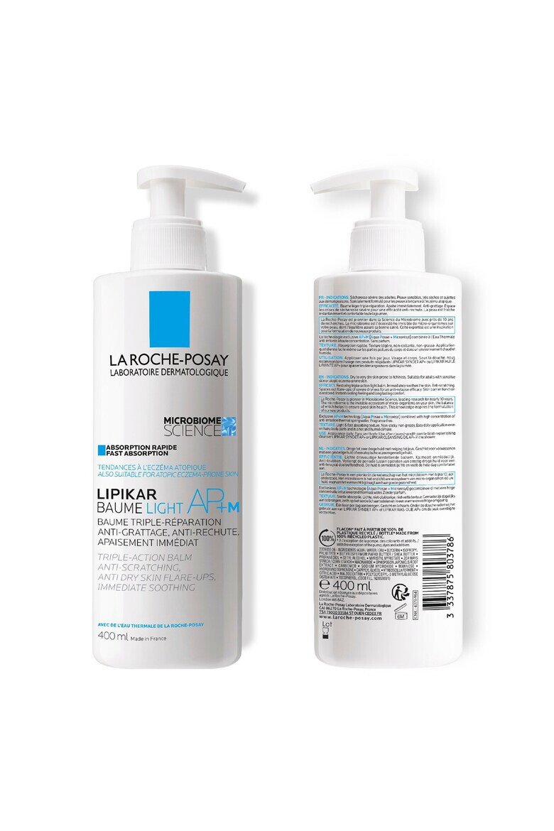 La Roche-Posay Balsam cu absorbtie rapida La Roche Posay Lipikar Light AP+M cu tripla actiune impotriva puseurilor de uscaciune a pielii 400ml - Pled.ro