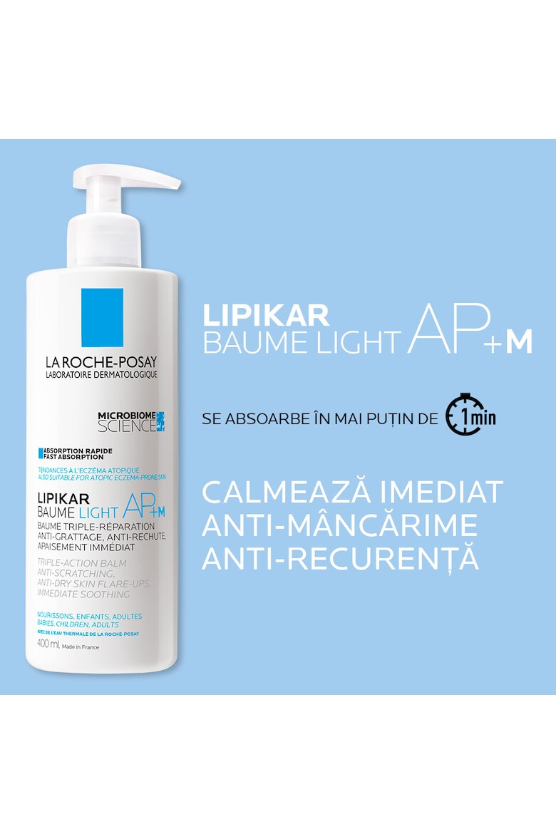 La Roche-Posay Balsam cu absorbtie rapida La Roche Posay Lipikar Light AP+M cu tripla actiune impotriva puseurilor de uscaciune a pielii 400ml - Pled.ro