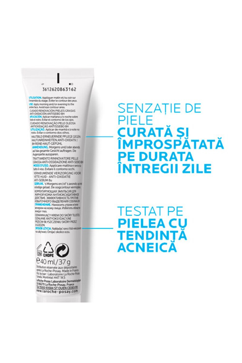 La Roche-Posay Crema renovatoare pentru tenul gras La Roche Posay EFFACLAR K(+) anti oxidanta anti sebum 8h 40ml - Pled.ro