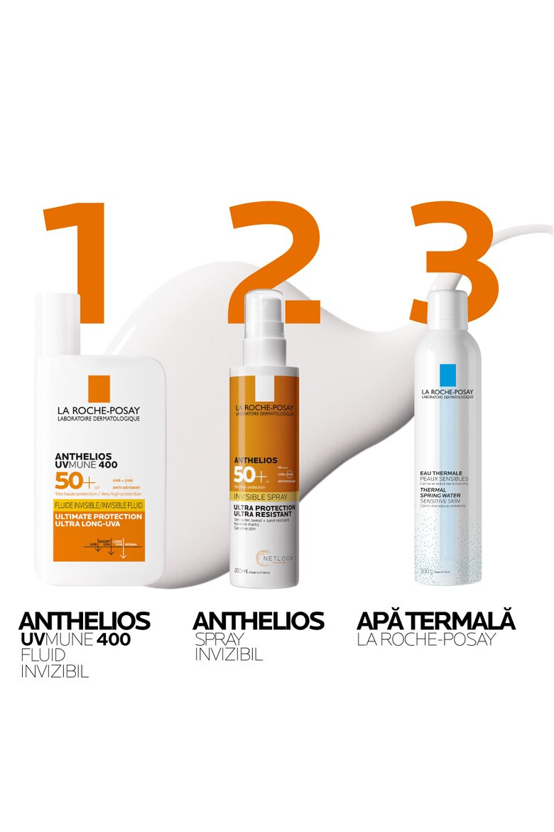 La Roche-Posay Fluid invizibil cu protectie solara pentru fata La Roche Posay ANTHELIOS UV-MUNE400 SPF 50+ cu textura ultra-fluida pentru ten sensibil 50 ml - Pled.ro