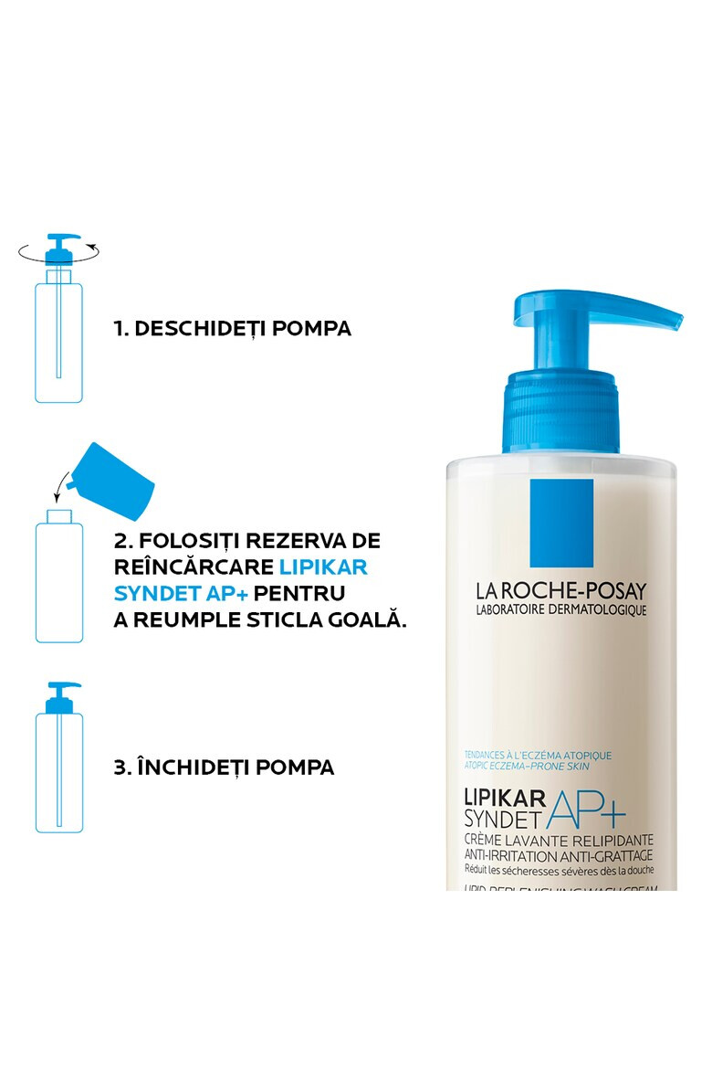 La Roche-Posay Gel de curatare calmant pentru piele sensibila sau uscata Lipikar Syndet potrivit pentru bebelusi copii adulti - Pled.ro