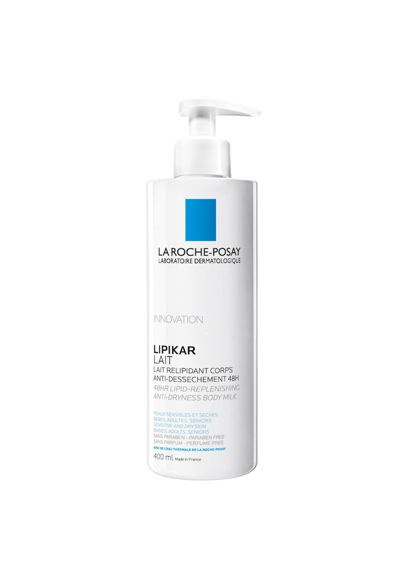 La Roche-Posay Lapte Lipikar relipidant anti-uscaciune fara parfum hidratare 48H pentru bebelusi copii adulti seniori 400ml - Pled.ro