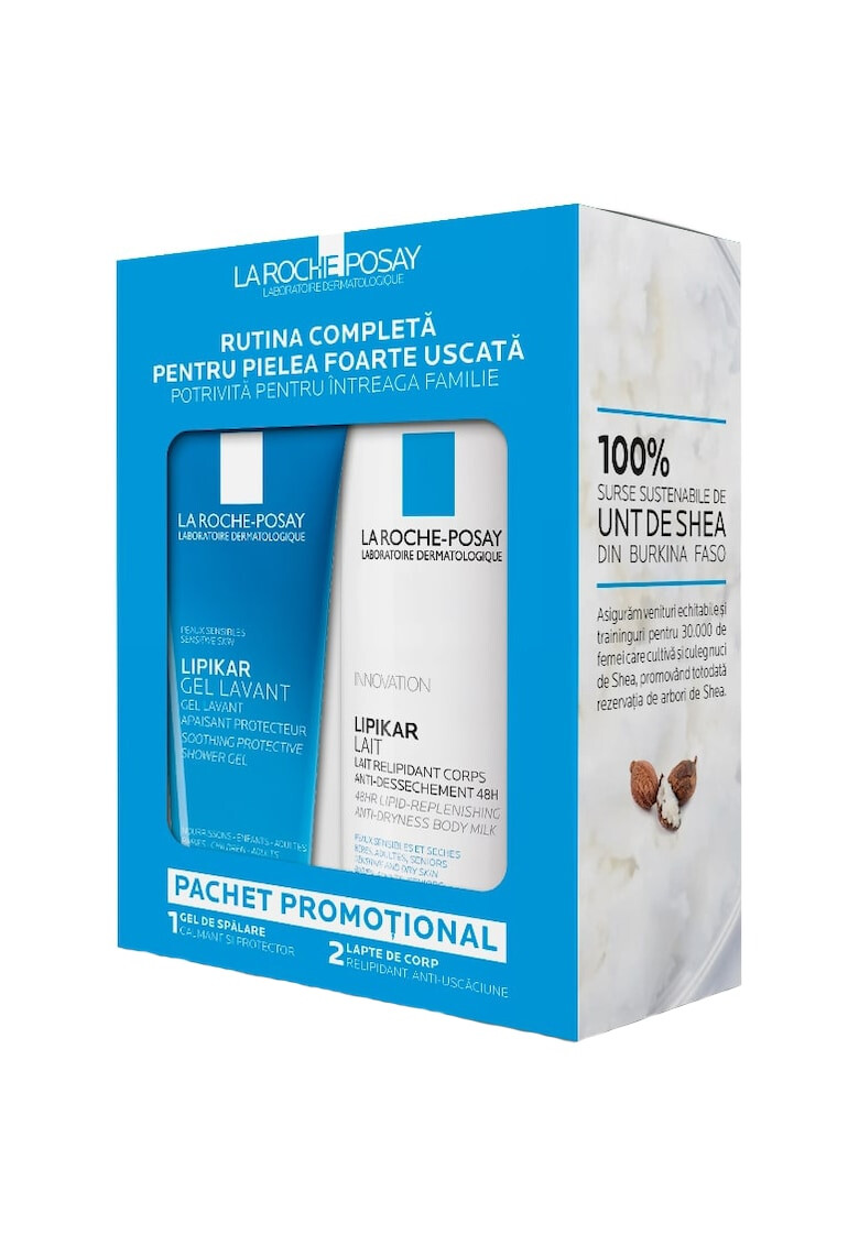 La Roche-Posay Pachet Promo Lipikar Lapte relipidant anti-uscaciune 400 ml + Lipikar Gel lavant 200 ml - Pled.ro