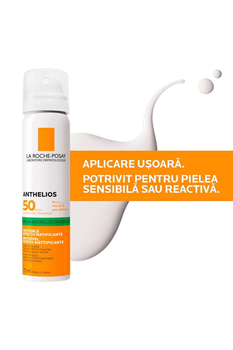 La Roche-Posay Spray invizibil matifiant cu protectie solara pentru fata Anthelios SPF 50 ten gras si sensibil 75ml - Pled.ro