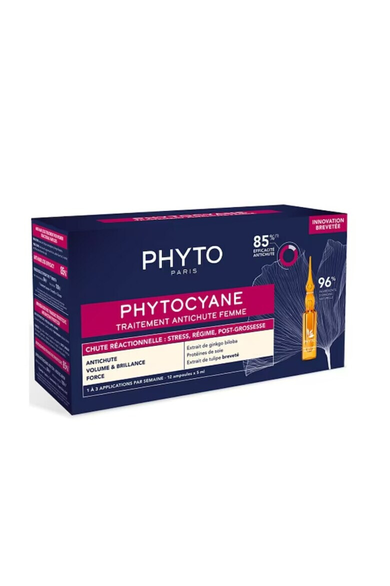 Laboratoires Phytosolba Tratament impotriva caderii ocazionale a parului pentru femei Phytocyane 12 fiole x 5 ml - Pled.ro