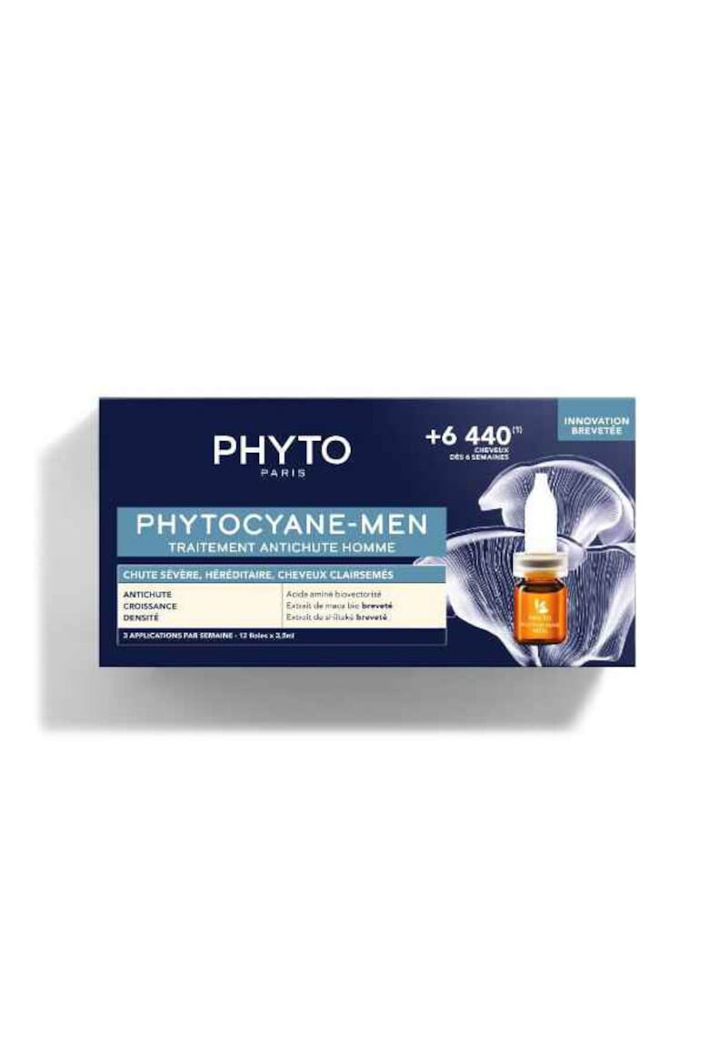 Laboratoires Phytosolba Tratament impotriva caderii parului pentru barbati Phytocyane 12 fiole x 3.5 ml - Pled.ro