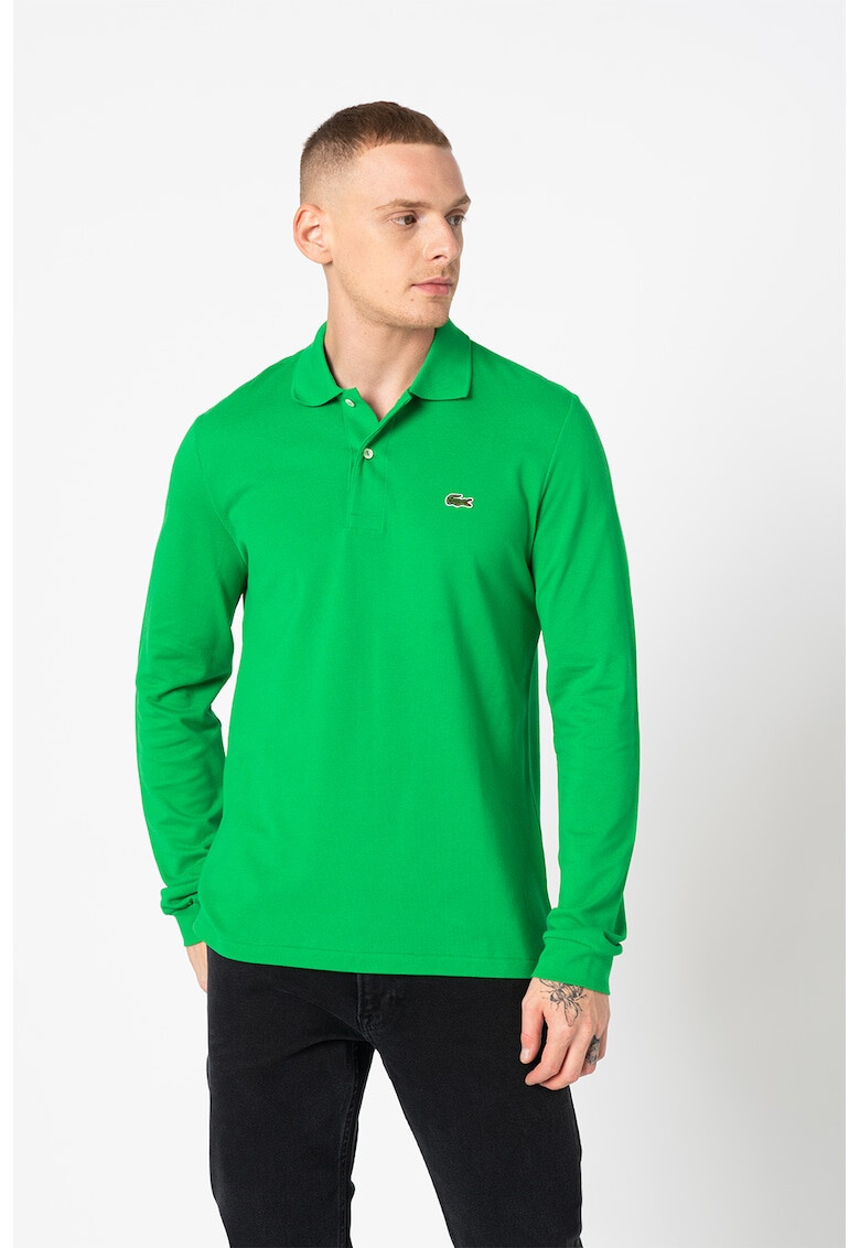 Lacoste Bluza polo din bumbac si material pique - Pled.ro