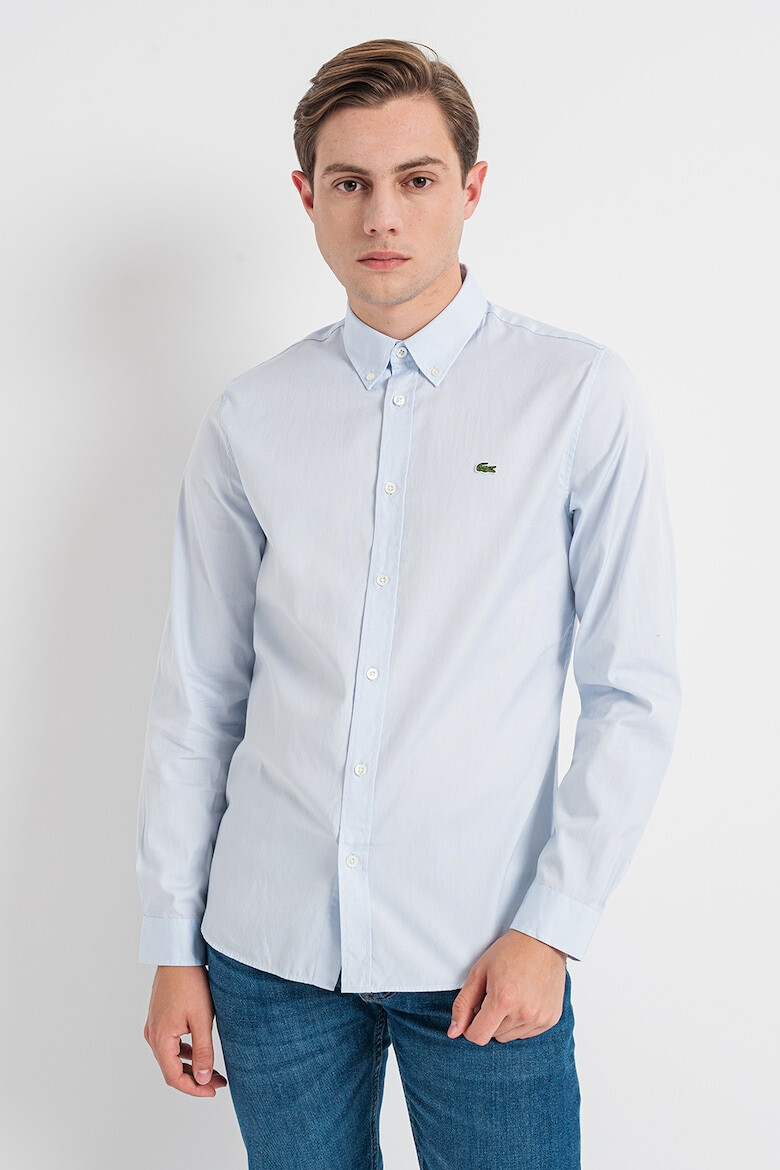 Lacoste Camasa slim fit de bumbac cu aplicatie logo discreta - Pled.ro