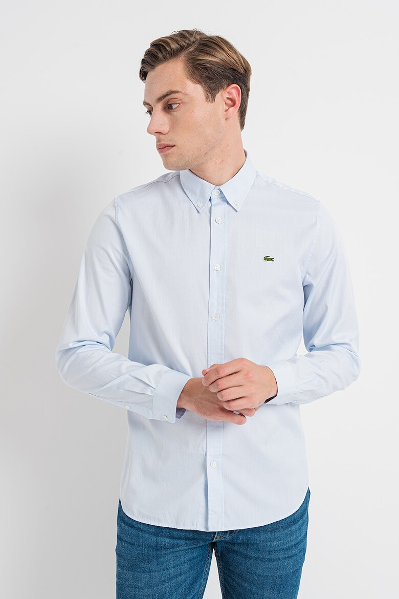 Lacoste Camasa slim fit de bumbac cu aplicatie logo discreta - Pled.ro