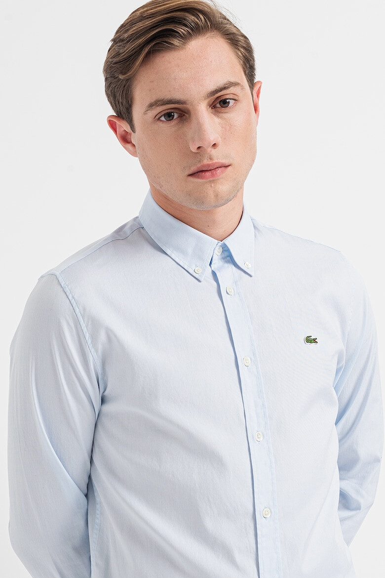 Lacoste Camasa slim fit de bumbac cu aplicatie logo discreta - Pled.ro