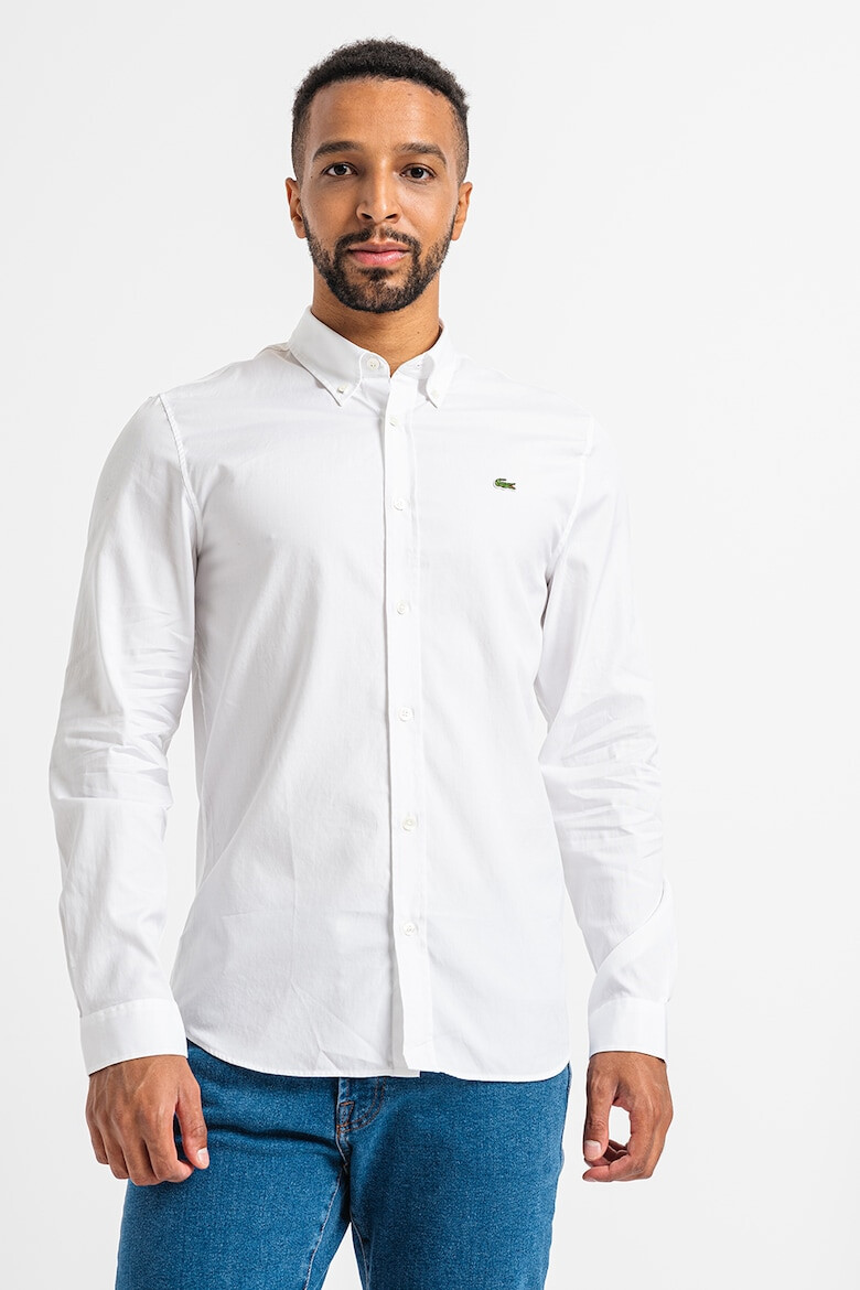 Lacoste Camasa slim fit de bumbac cu aplicatie logo discreta - Pled.ro